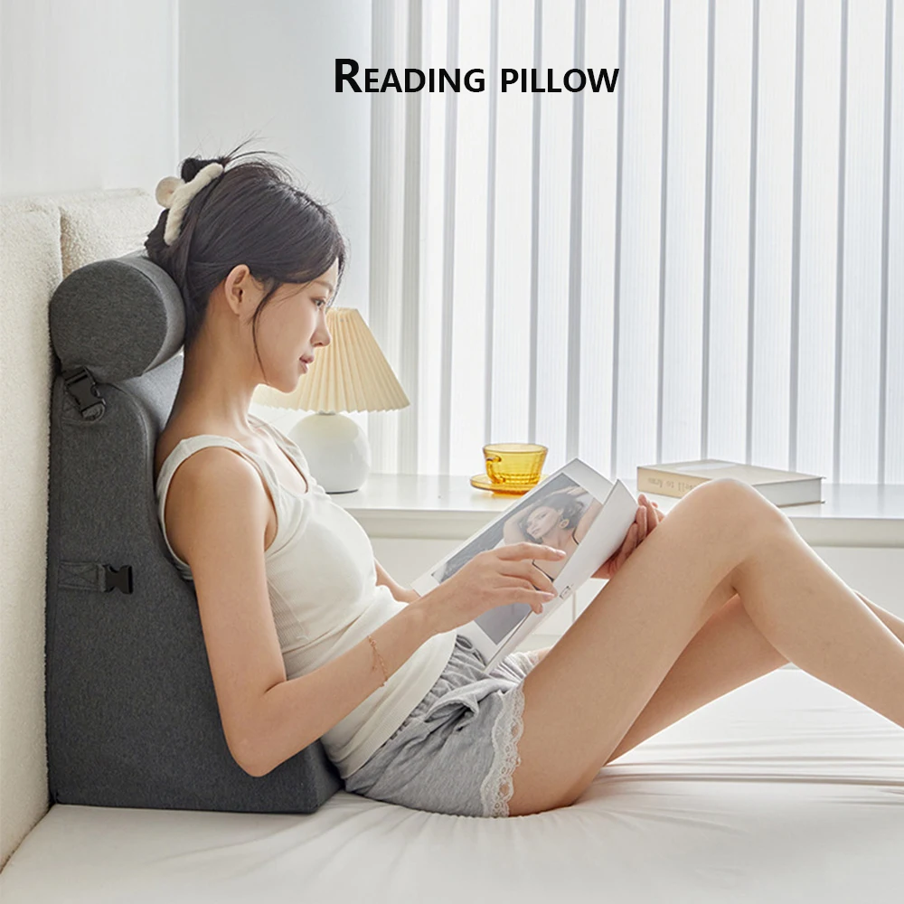 

Bedhead Cushion Backrest Triangle Waist Pillow Soft Reading Pillow Pregnant Woman Old Man Cushion Memory Cotton Bed Cushion 이불