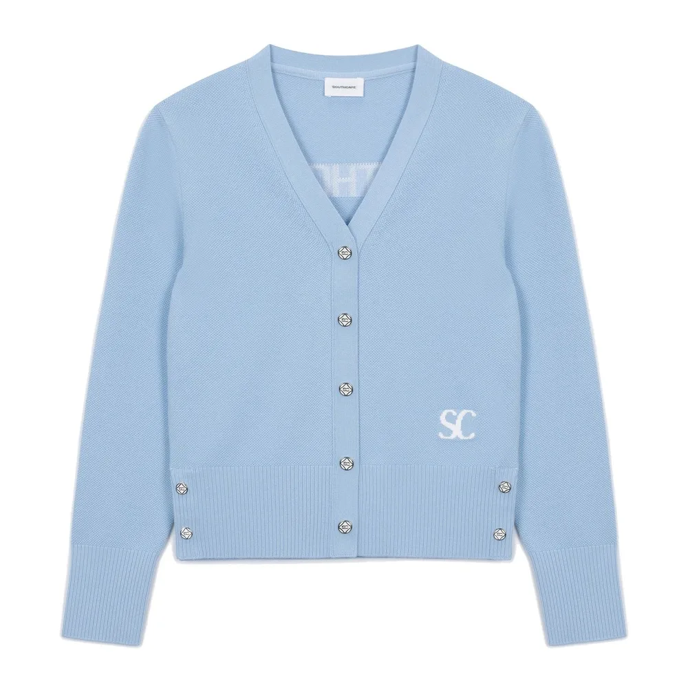 Cardigan lavorato a maglia da donna di lusso selezionato SC nuova giacca sportiva da Golf con scollo a v Versatile alla moda e di fascia alta