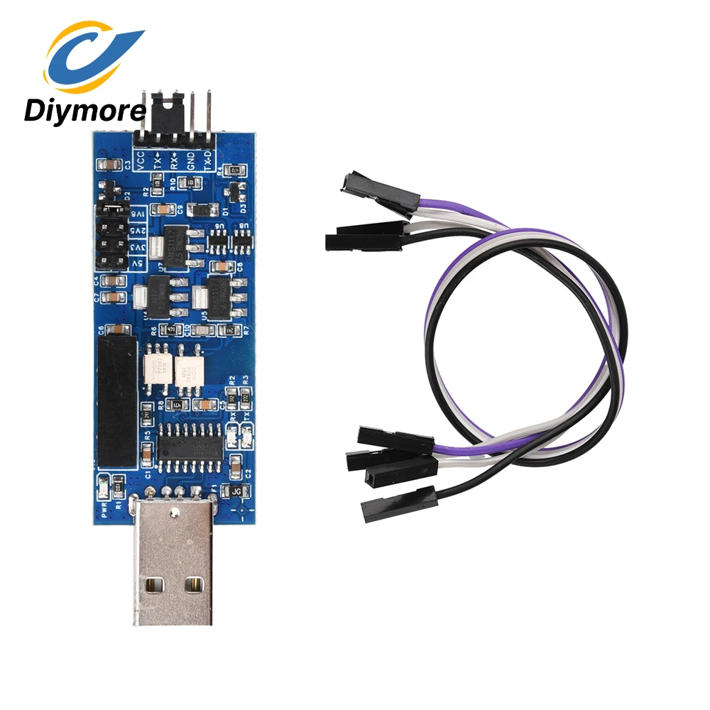 USB To TTL Serial Port Converter Isolated 5V/3.3V Four Level CH340 High Speed 153600bps Grade Photoelectric Isolation Module