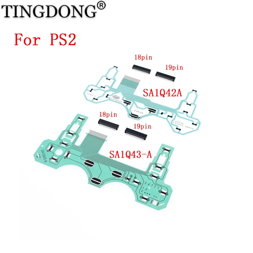 Película conductora y casquillo de película de botón de Joystick para PS2 Dualshock SA1Q42A SA1Q43-A película conductora 18P o 19P piezas de conector de ranura