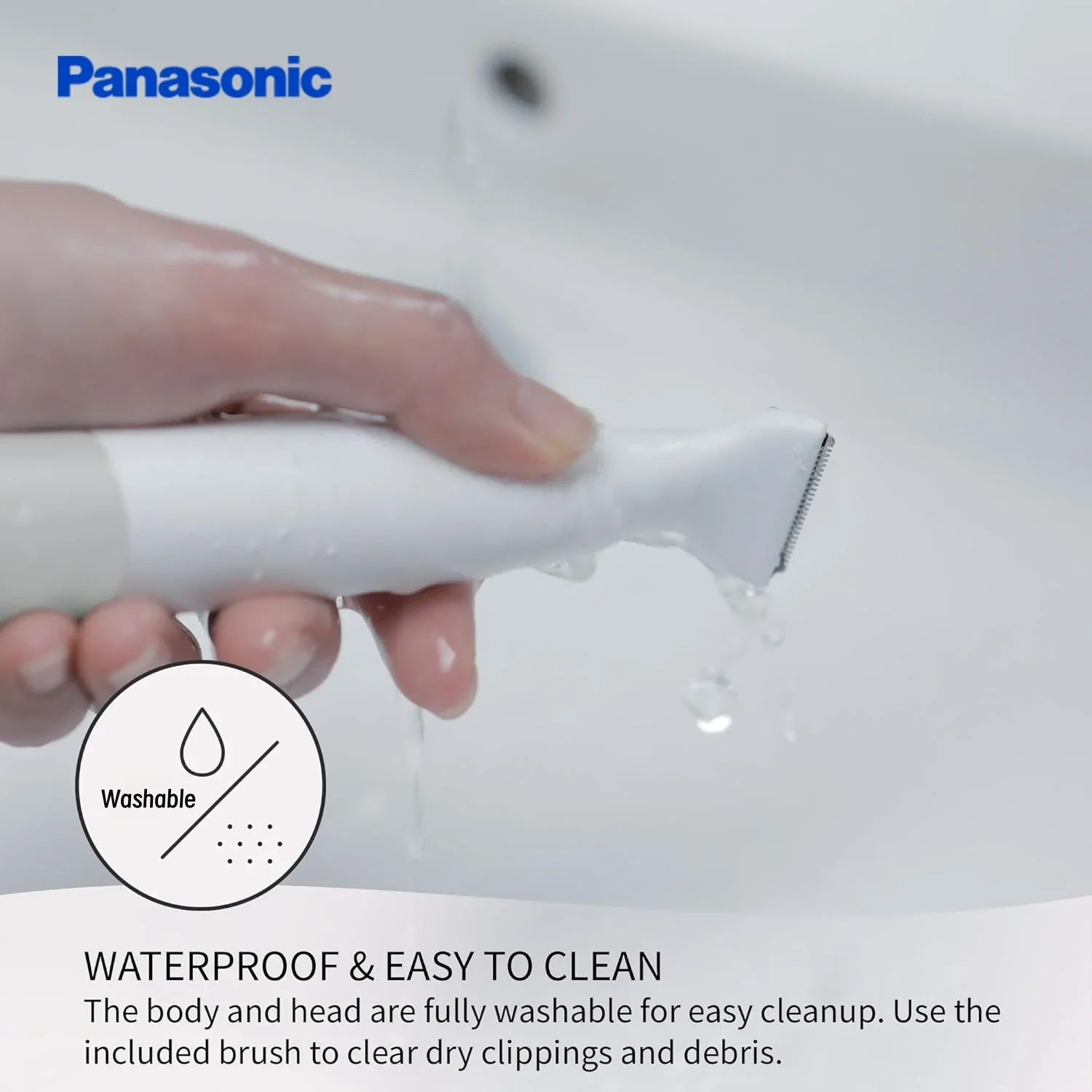 ماكينة حلاقة وتشذيب بيكيني رطبة/جافة من باناسونيك للنساء مع 3 ملحقات للعناية اللطيفة في المناطق الحساسة التي تعمل بالبطارية