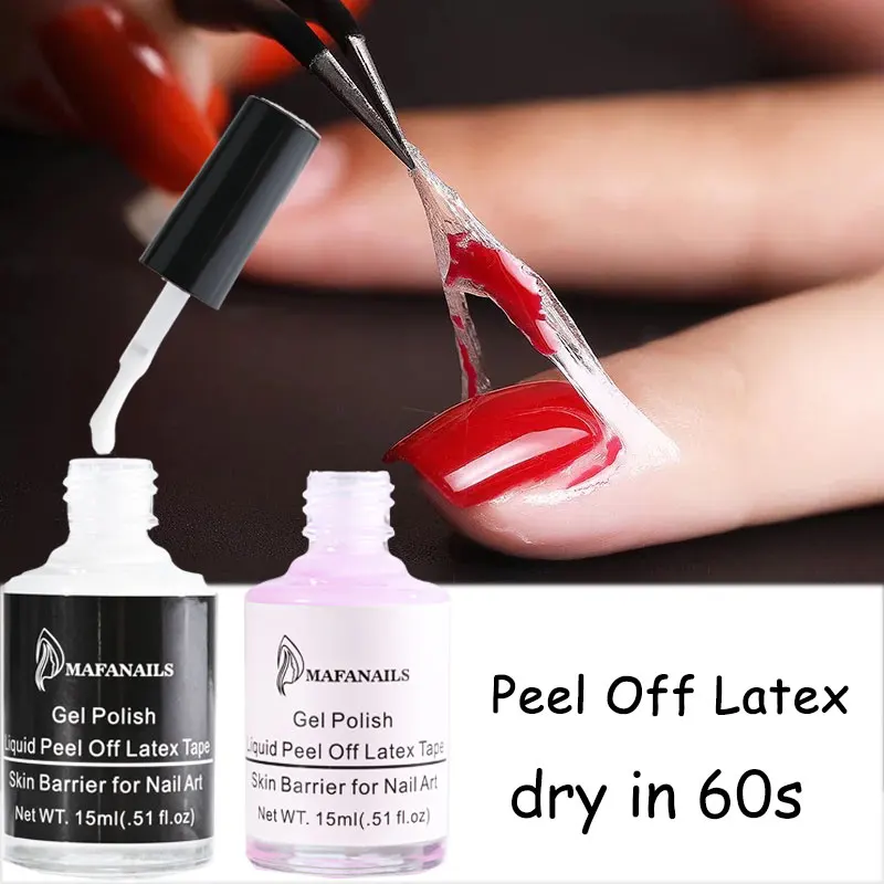 15ML Peel Off Latex Nail Polish Liquid Pink/Clear Protect Anti-spill Fast Dry Odor-free Nail Edge Skin Care Protector Nail Tools