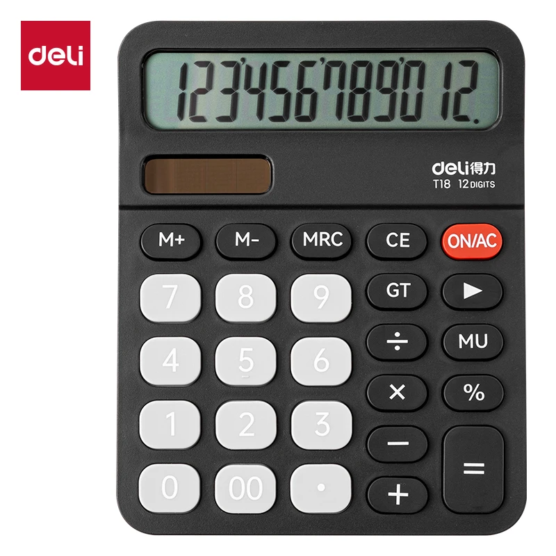 Deli Calculator Mute Financial Accounting Office Computer 12-digit Large Screen