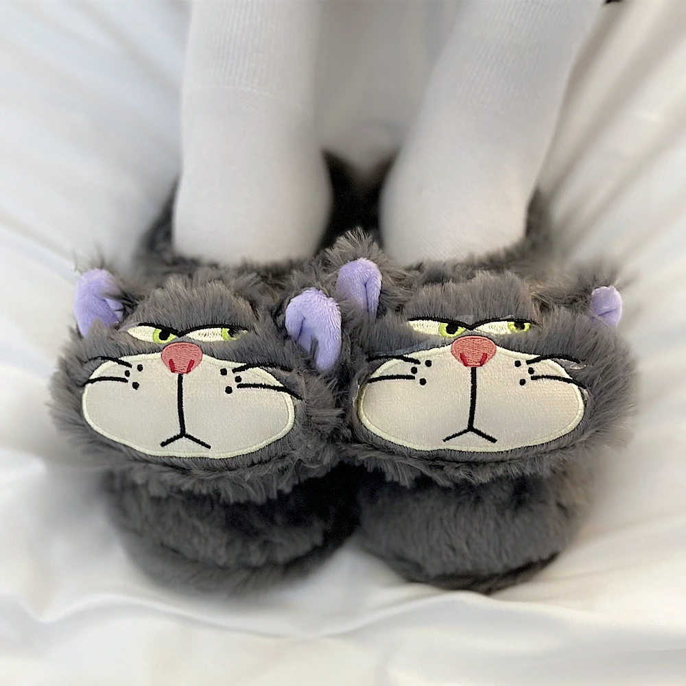 

Тапочки «кошка» из м/ф «Дисней», удобные домашние тапочки, Мультяшные аниме шлепанцы, подарок на день рождения для девочек, Осень-зима