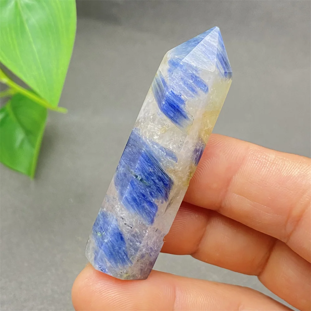 

Natural High-quality Blue Crystal Tower Hand-polished Hexagonal Wand Home Decoration Holiday Gift Ornaments