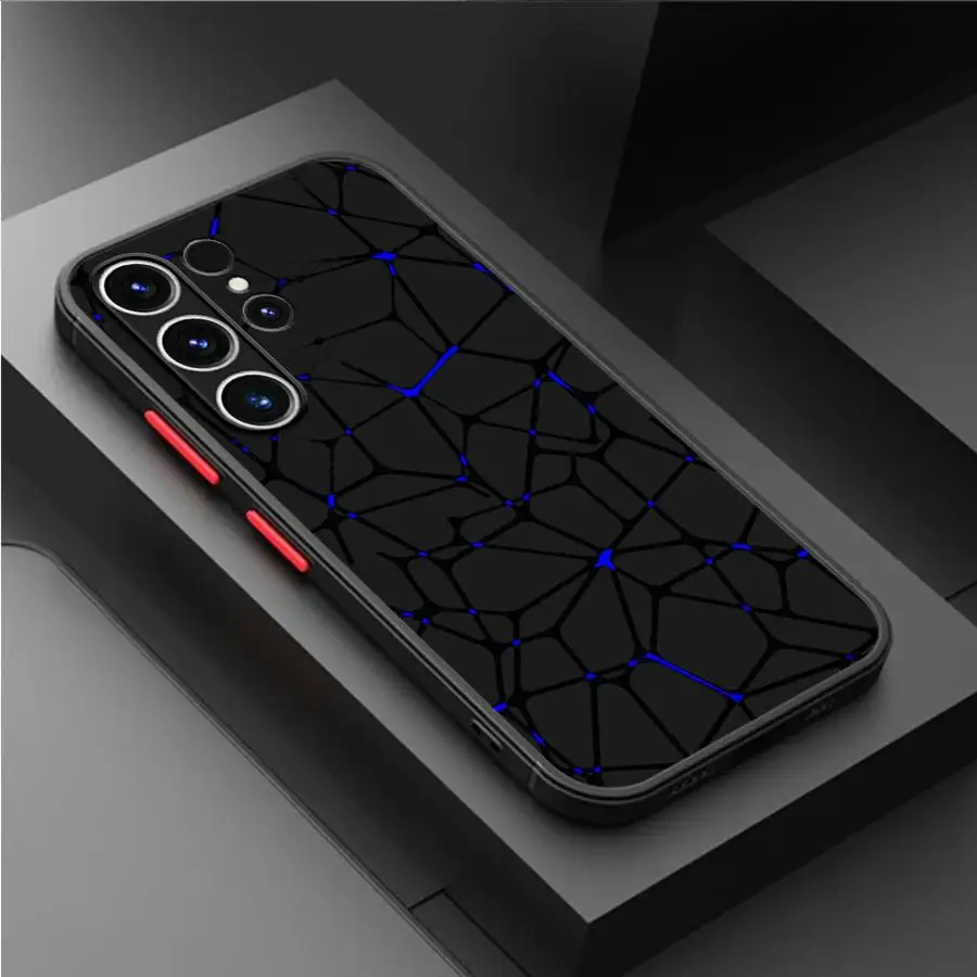 Fashion Honeycomb Matte Case For Samsung Galaxy S24 S22 S23 S20 S21 FE S10 Plus Capa Note 20 Ultra 10 Lite Phone Fundas