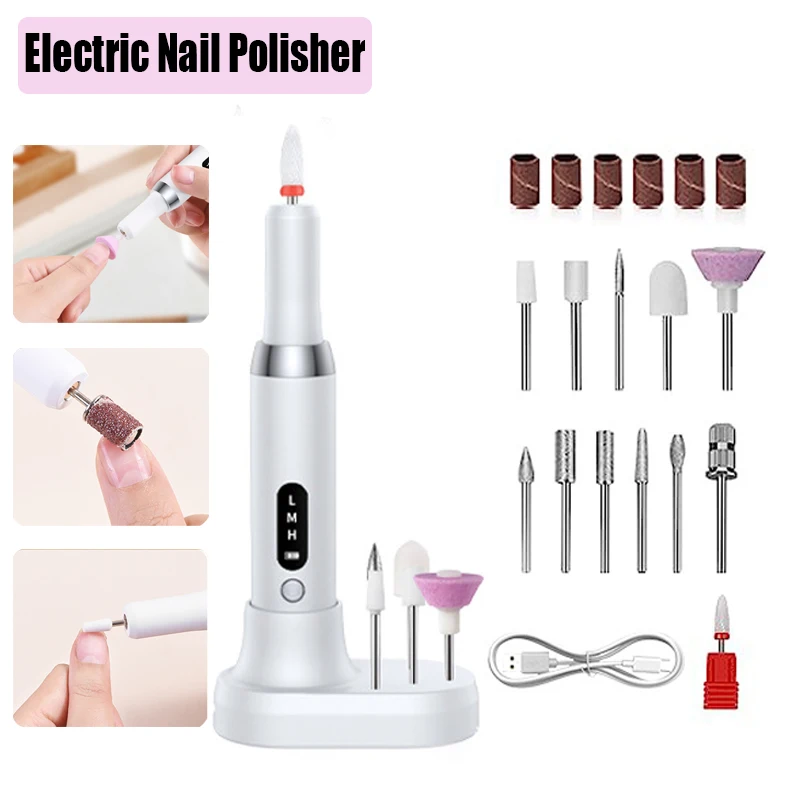 

Professional Electric Nail Polisher Drill Bits Nails Grinding Polishing Dead Skin Removal Art Sanding File Pen Manicure Machine