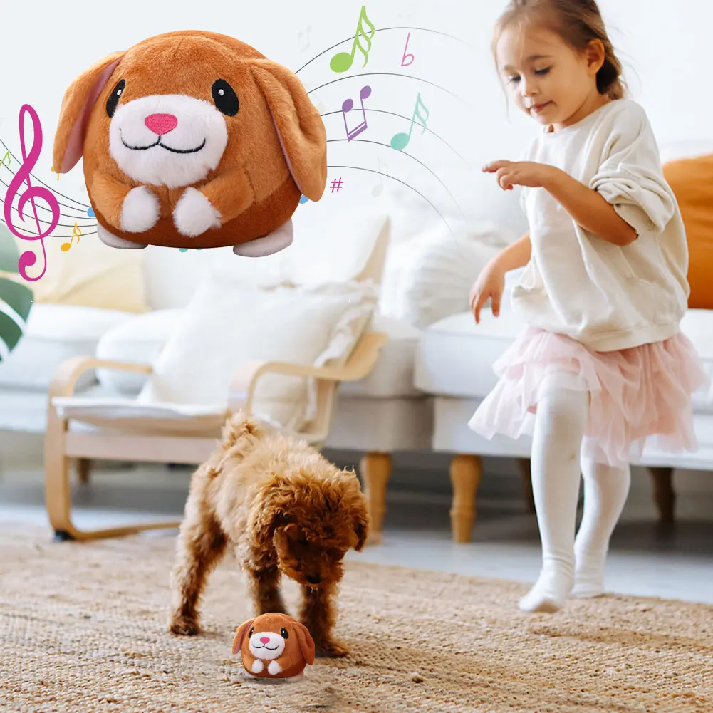 Cartoon Pig Active Moving Pet Plush Toy Washable Interactive Dog Toys Talking Moving Dog Ball Toy for Dogs Cats