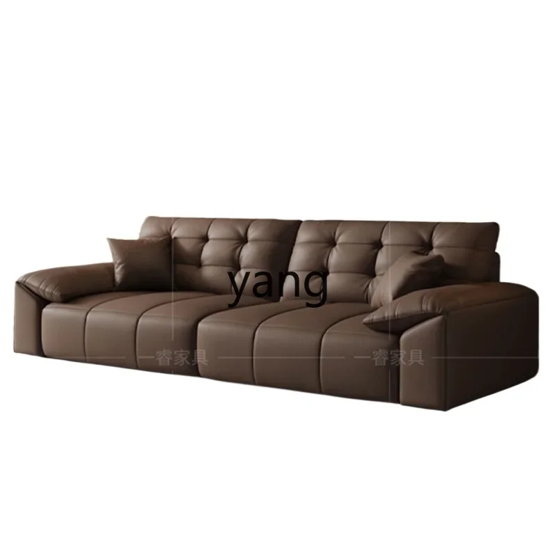 

Lmm retro leather sofa black small apartment living room straight row medium and ancient leather sofa