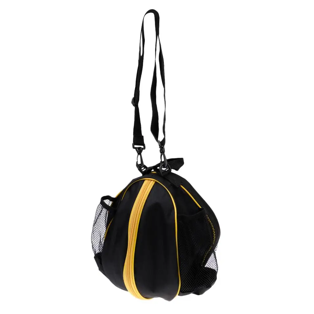 Basketball Carry Bag Waterproof Oxford Cloth PVC Adjustable Shoulder Strap Hand Bag with Side Pockets Suitable for Travel