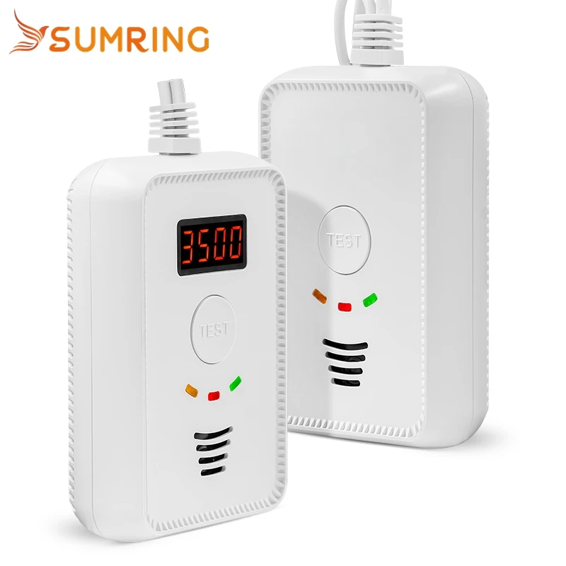 SUMRING Natural Methane Gas Detector Alarm Kitchen Carbon Monoxide Leakage CO and Combustible Gas Detector