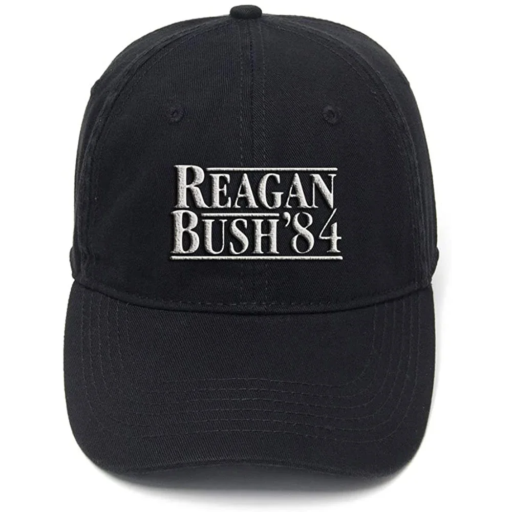 

Lyprerazy Reagan Bush 84 Republican Presidential Campaign Washed Cotton Adjustable Unisex Hip Hop Flock Printing Baseball Cap