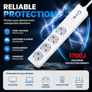 Tuya Zigbee 20W Fast Charging Power Strip EU Smart Plug Remote Control Timer Type-C USB Work With Smart Life Alexa