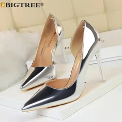 BIGTREE Women Luxury Brand Pumps tacchi alti Sexy Party Fashion punta a punta PU 10CM tacchi sottili abito conciso scarpe da donna nere