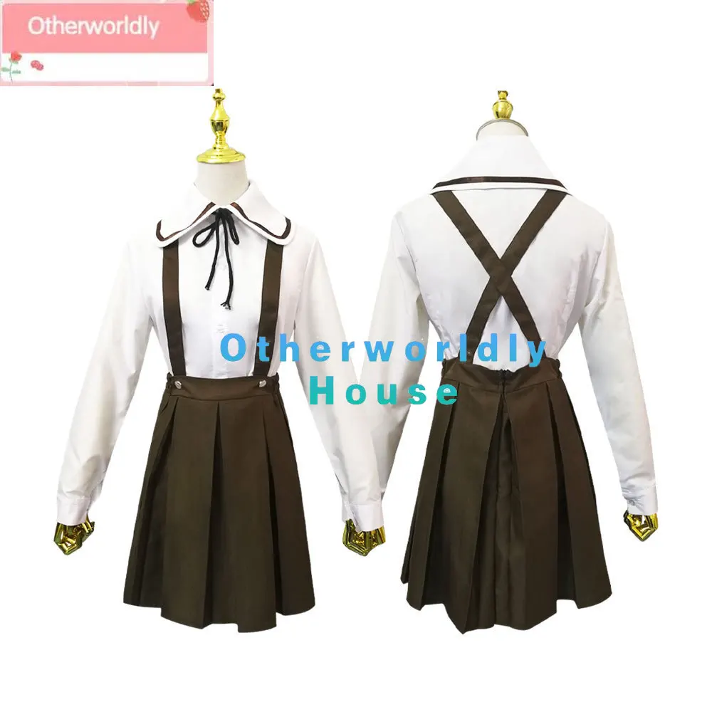 Game Danganronpa Fujisaki Chihiro Cosplay Costume Dangan Ronpa  Cosplay Clothes Full Suit Women Girls Green Dress Lovely Uniform