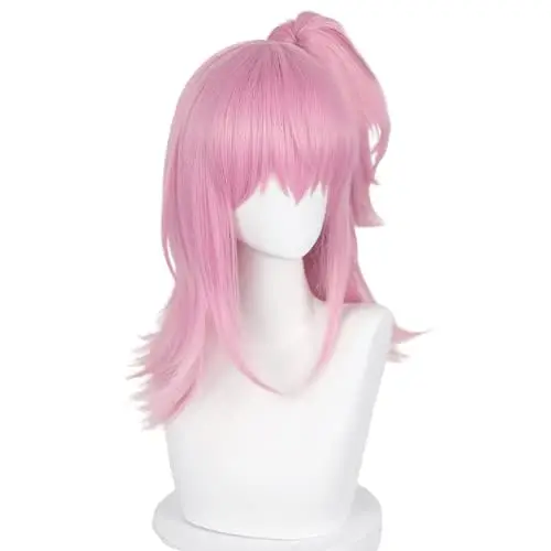 

Anime Shugo Chara Wigs Hinamori Amu Cosplay Heat Resistant Synthetic Hair Pink Ponytail Wig For Halloween Party