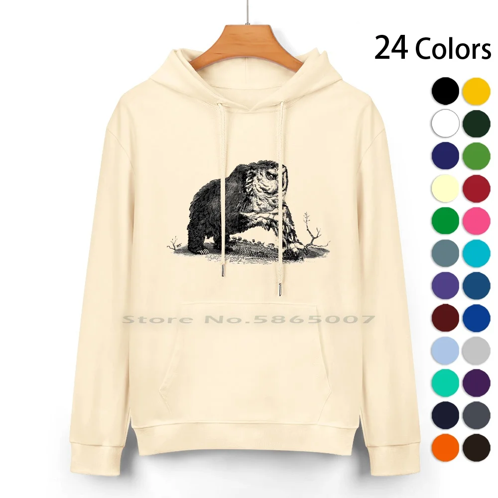 Medieval Owlbear Pure Cotton Hoodie Sweater 24 Colors Owlbear Bulette Monsters Fantasy Dnd And N D20 Pathfinder Rpg Tabletop