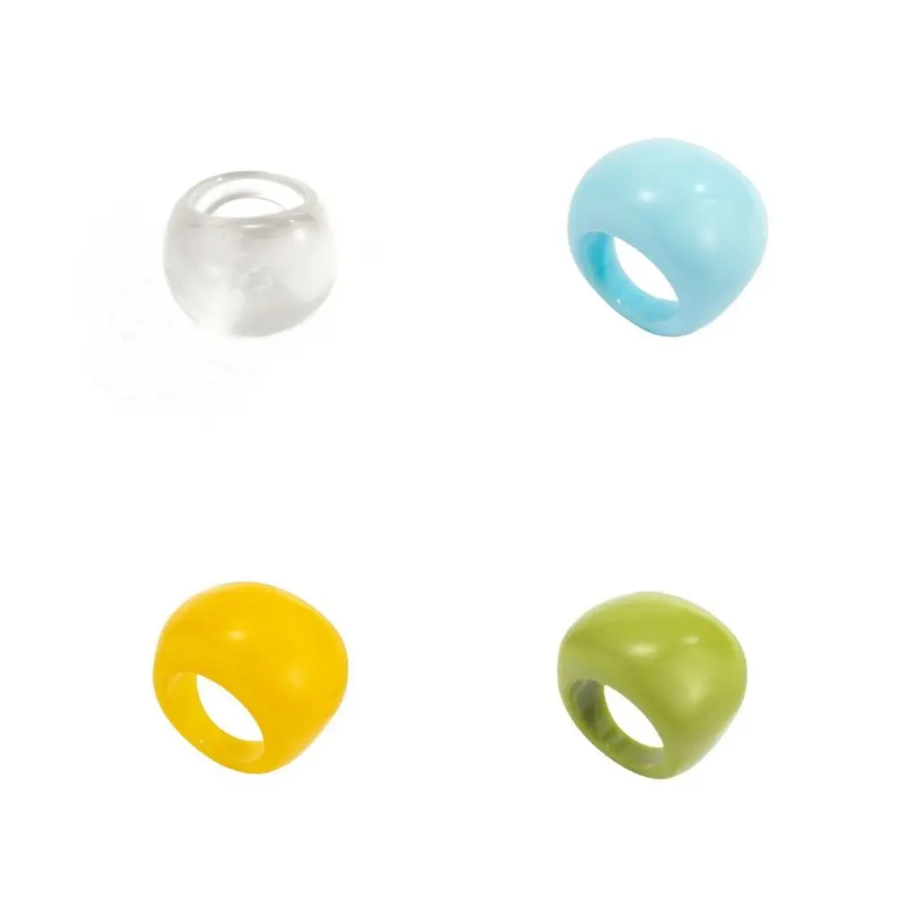 

Jewelry Accessories Exaggerated Acrylic Ring Classic Fashion Geometric Ring Candy Color Resin Big Dome Plain Ring Girl