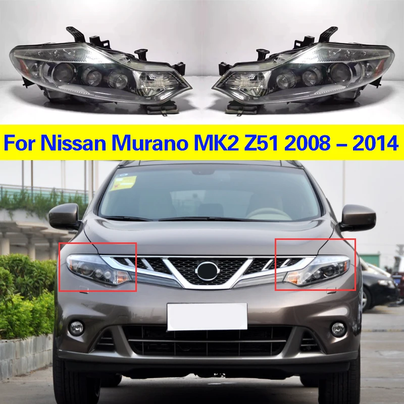 

For Nissan Murano MK2 Z51 2008 - 2014 Headlight Assembly Front Headlight Half Assembly Low High Beam Headlights Assembly