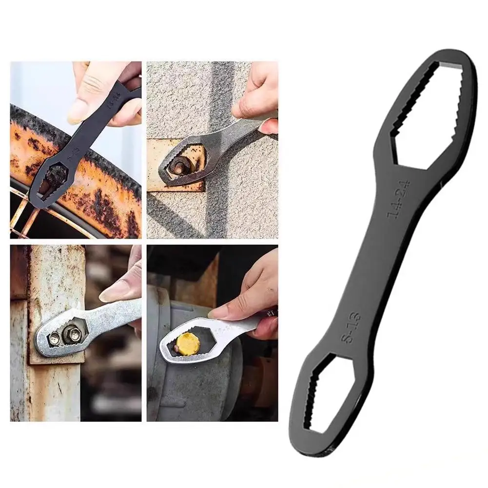 Small Ultra Hard Steel Wrench Multifunctional Double Headed Self Tightening Wrench Versatile Plum Blossom Universal Wrench