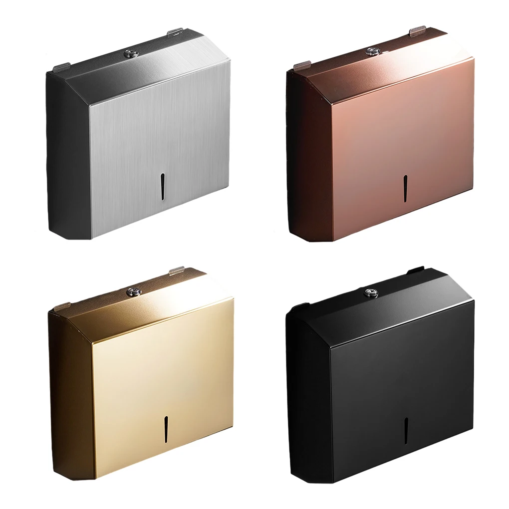 Stainless Steel Tissue Dispenser Hand Wiping Paper Box Wall Mounted Household Toilet Paper Drawer Washroom Paper Storage Racs