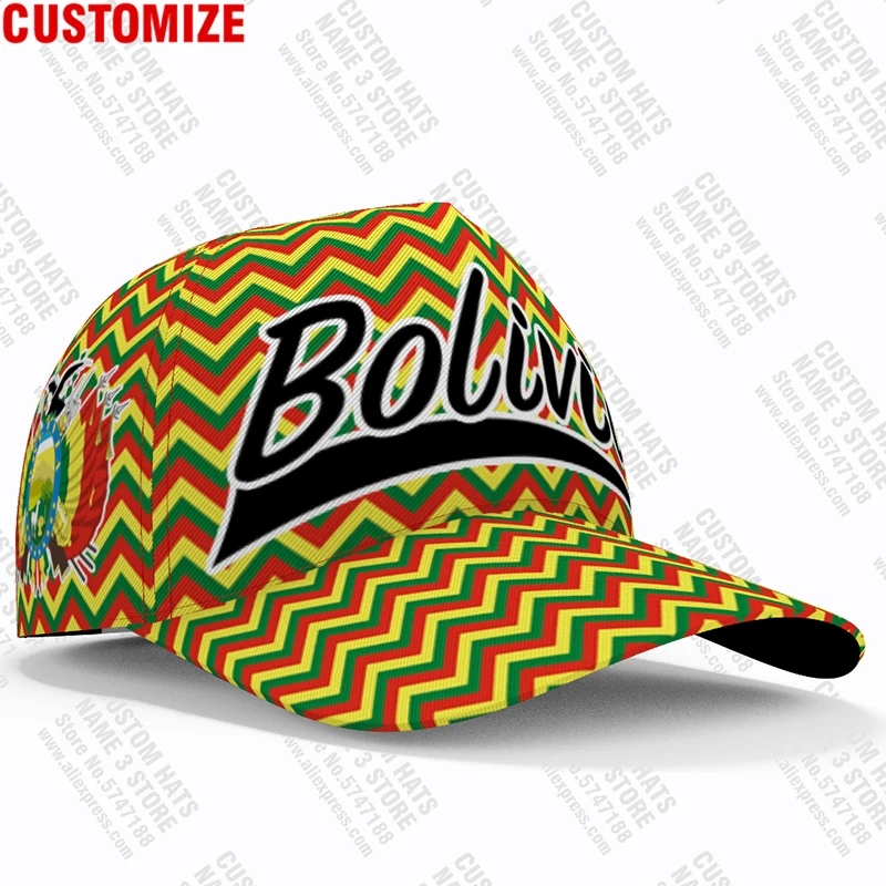 Bolivia Baseball Caps Custom Made Name Number Team Logo Bo Hats Bol Country Travel Spanish Nation Bolivian Flag Photo Headgear