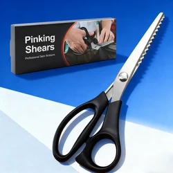 High-carbon Steel Blade Tailor Cutting Scissor PVC Handle Sewing 23.5CM Zigzag Dress Handmade Fabric Slice Scissors