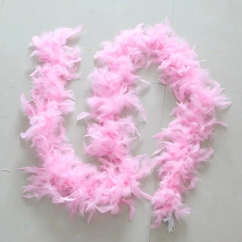 

2m Chicken Feather Strip Color Turkey Feather Boa for Wedding Birthday Party Wedding Decorations Clothing Accessories