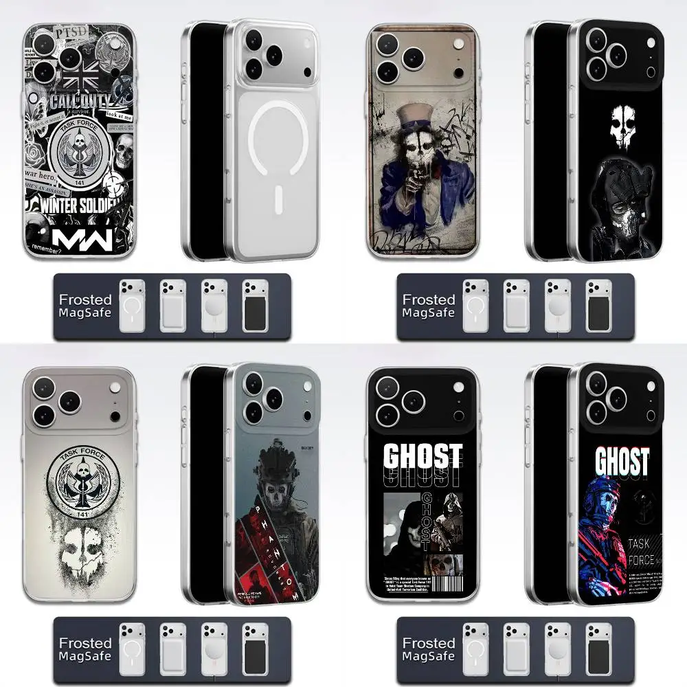 

C-COD Call Of D-Duty Ghost Phone Case For iPhone 17,16,15,14,13,12,11,Pro,Max,Plus,E,Air,Mini Magsafe Transparent