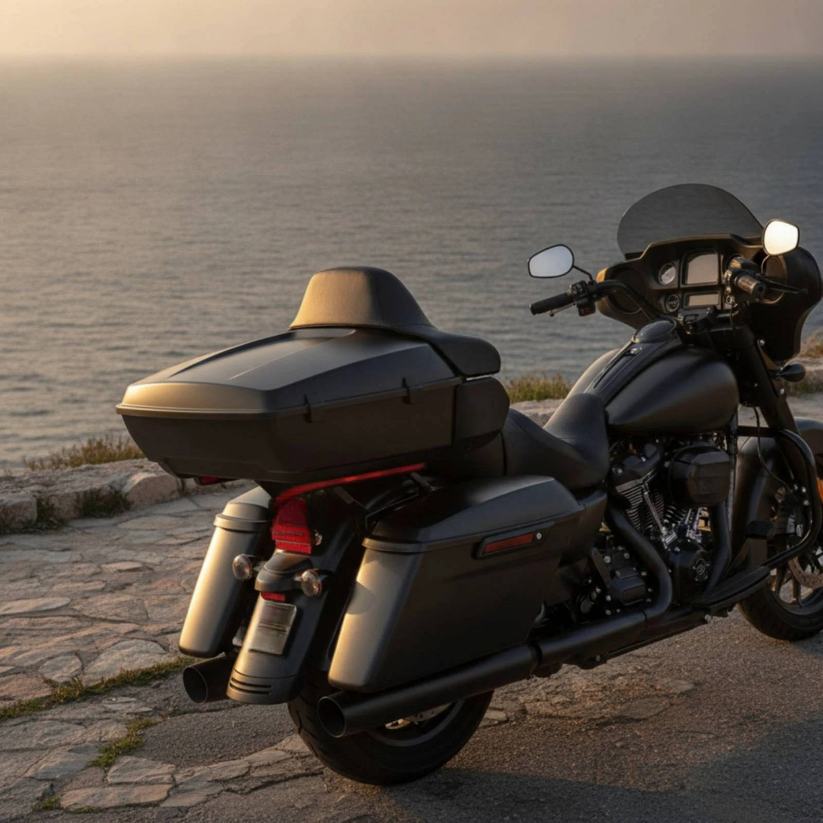 Motorcycle Top Box with Backrest Hard-Shell Motorcycle Trunk with Backrest Luggage Weather-Resistant Easy to Install