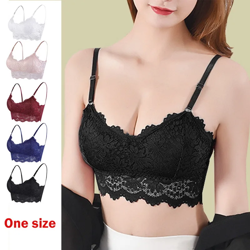 

Lace Bras Sexy Lingerie Wireless Bra For Women Comfortable Bralette Underwear Vest Female Hollow Out Seamless Bra Sports Fashion