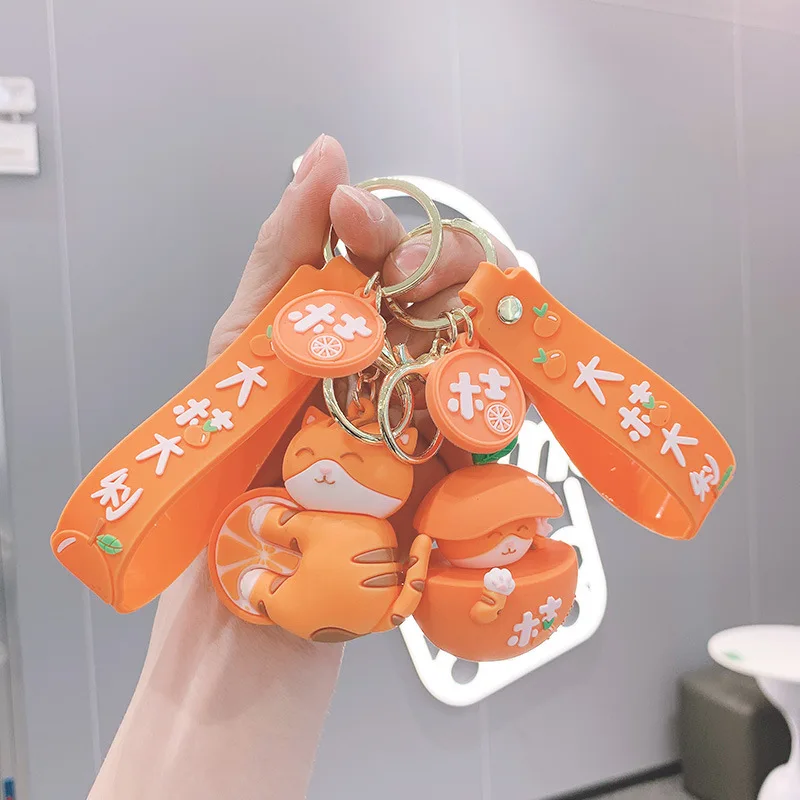 

Cute Cat Plush Keychain - Silicone Car Couple Key Pendant - Cartoon Bag Hanging Decoration - Creative Keychain