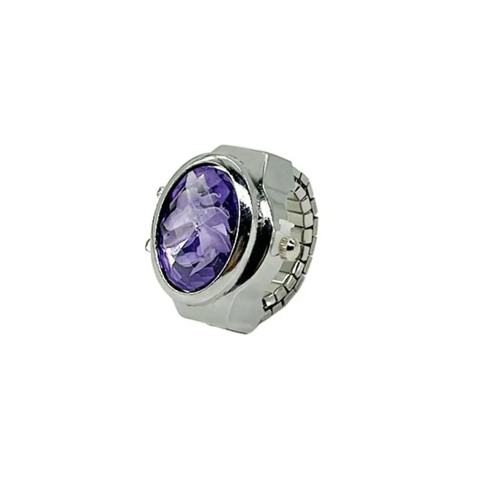 Fashion Alloy Digital Couple Watch Ring Quartz Jewelry Round Quartz Finger Rings Retro Gift Elastic Rings Women