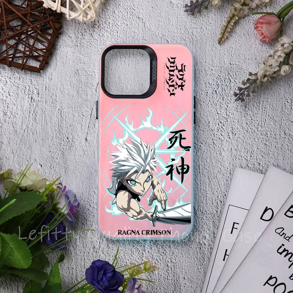 

R-Ragna Crimsons Fishion Phone Case For IPhone 16 15 14 13 12 11 Pro Max Matte Aurora Multicolor Laser Gradient Funda