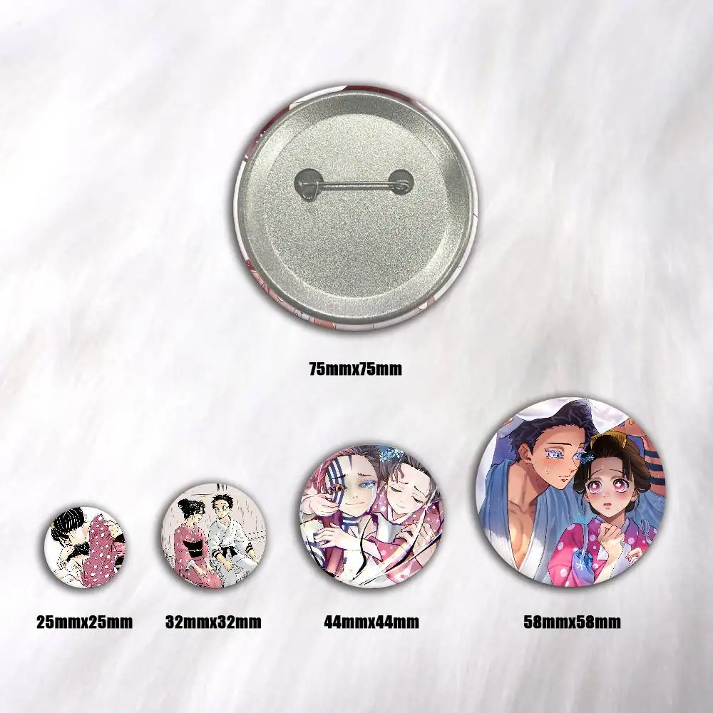 Love CP AnimeAkaza x Koyuki Badges 25 32 44 58 75 mm Round Cosplay Pin Bag Decor Fans Collect Friends Gifts Brooch Souvenir view 3