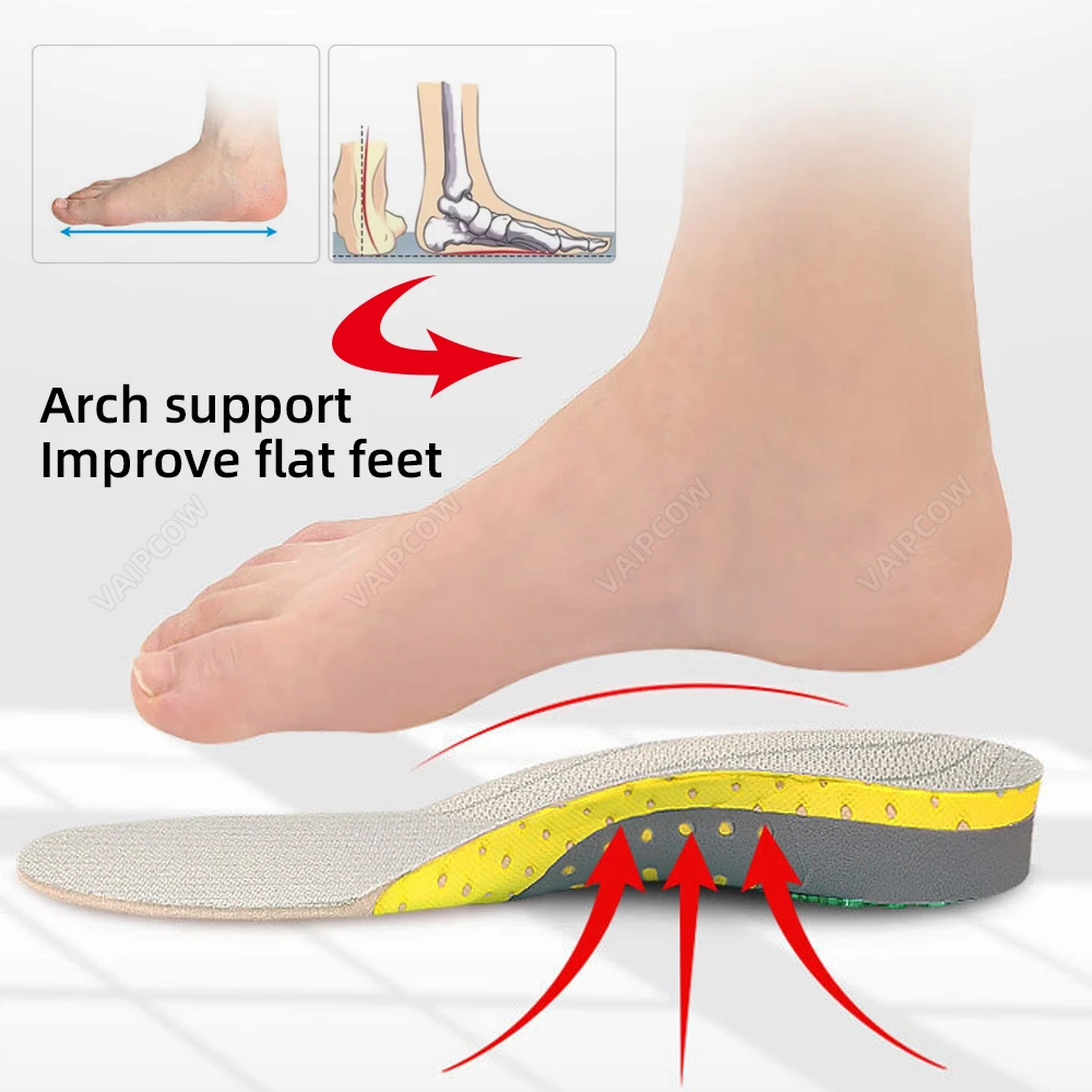 Upgrade Orthotic Gel Insoles Orthopedic Flat Foot Health Sole Pad For Shoes Insert Arch Support Pad For Plantar Fasciitis Unisex