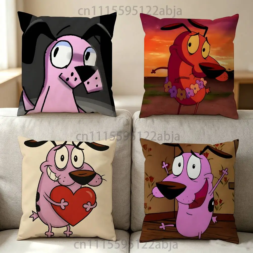 C-Courage The C-Cowardly Dog Show Throw Pillow Case 40x40cm Decoration DIY Square Chair Pillowcase Pad Cover