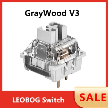 LEOBOG GrayWood V3 Switch Linear Gray Switches for Custom Mechanical Keyboard 3Pin DIY Gaming Keyboard MX RGB Hot-swappable Switch