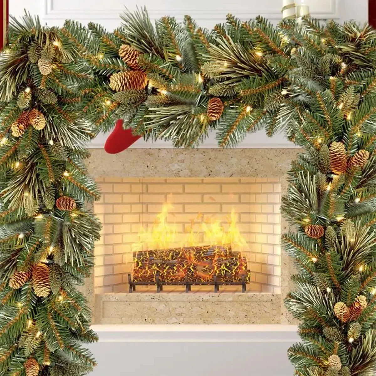 

1.8M Christmas Garland Home Party Wall Door Decor Christmas Tree Ornaments For Stair Fireplace Xmas Decoration Party Supplies