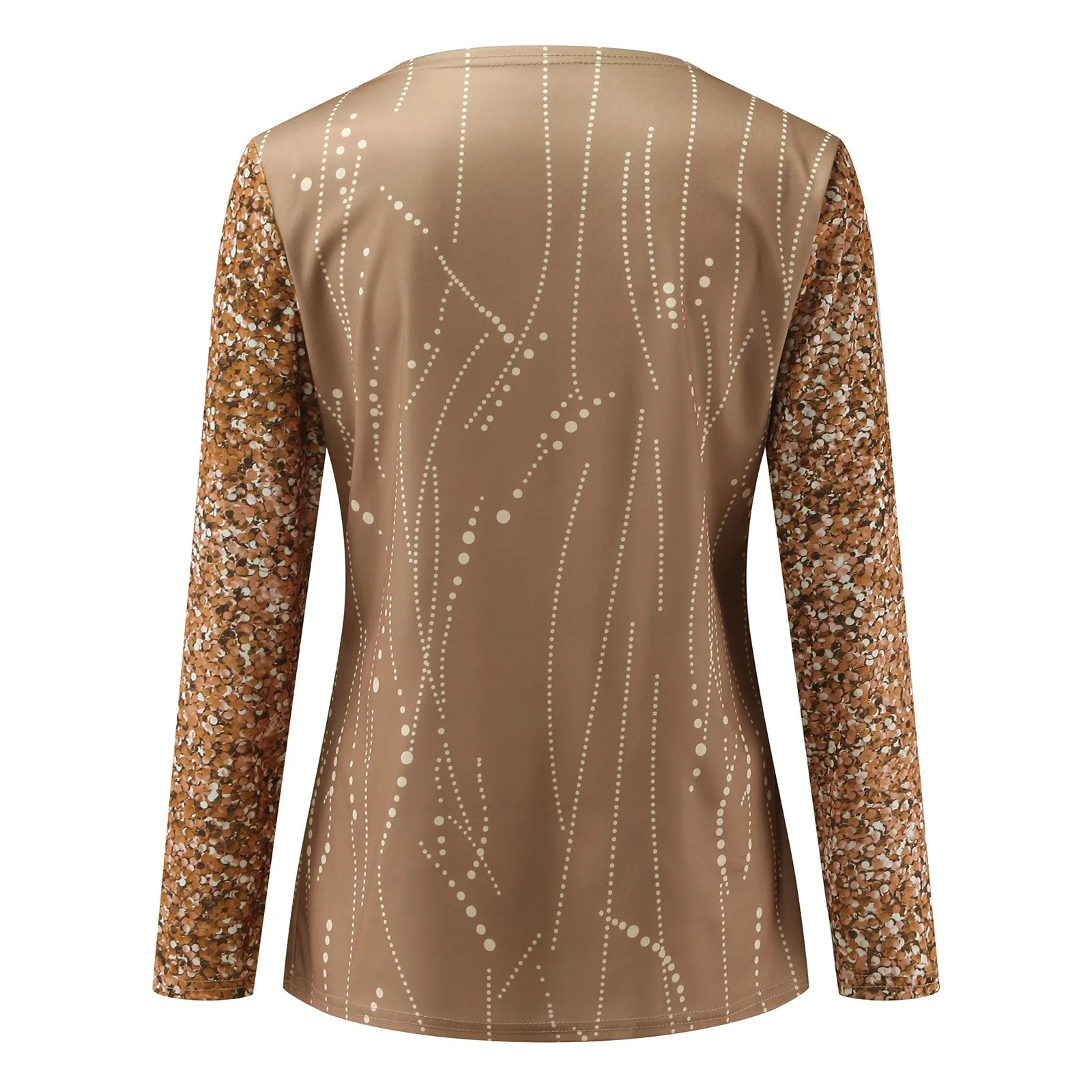 Pullover Top Loose Party Blouse Golden Color Stitching Shiny Blouse Women Tops V Neck Pullovers Casual Sports Streetwear