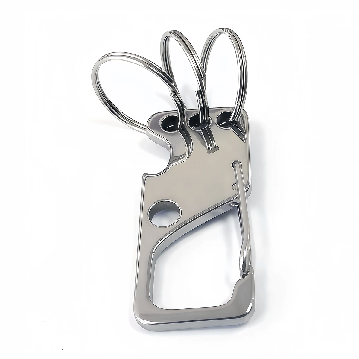 2 Stück 304 Edelstahl Schlüsselanhänger Flaschenöffner Karabiner Metall Autoschlüsselanhänger Bieröffner Anhänger Taillen-Hängeanhänger – Detail 4