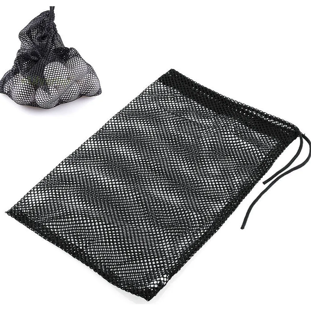3Pcs Breathable Mesh Net Ball Storage Bag Golf Tennis Table Tennis Drawstring Closure Compact Lightweight Strong Pouch Caddy