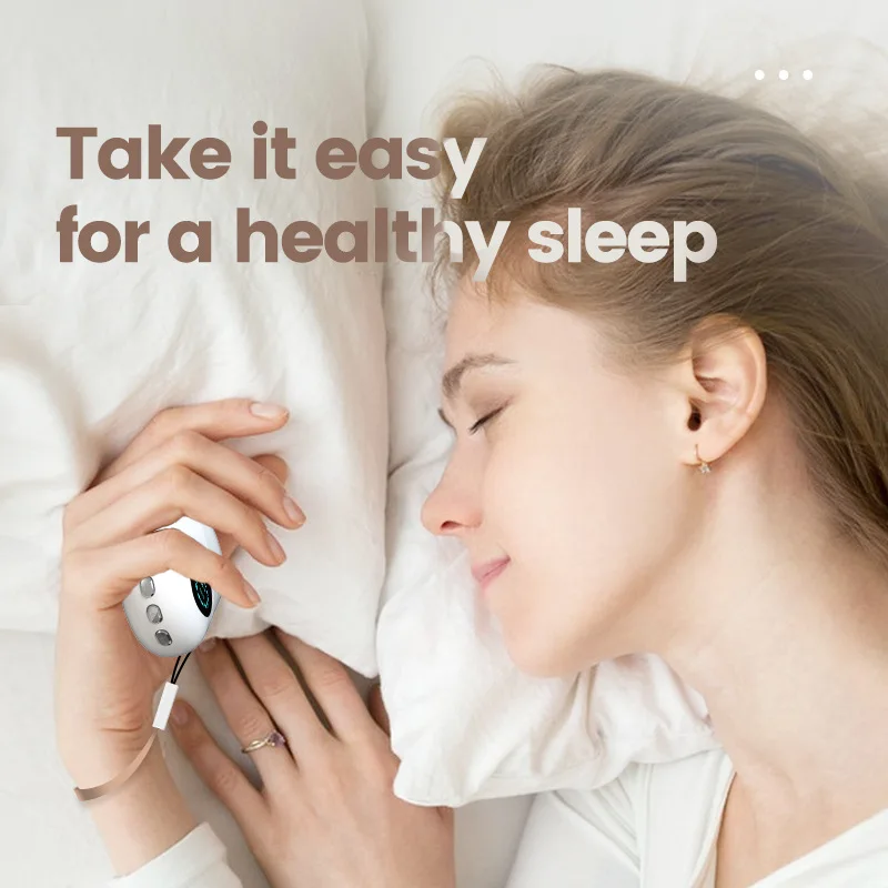 EMS Micro Current Sleep Device New Smart Sleep Treasure Hand Held Refreshing Device Portable White Heart Shaped Insomnia Device