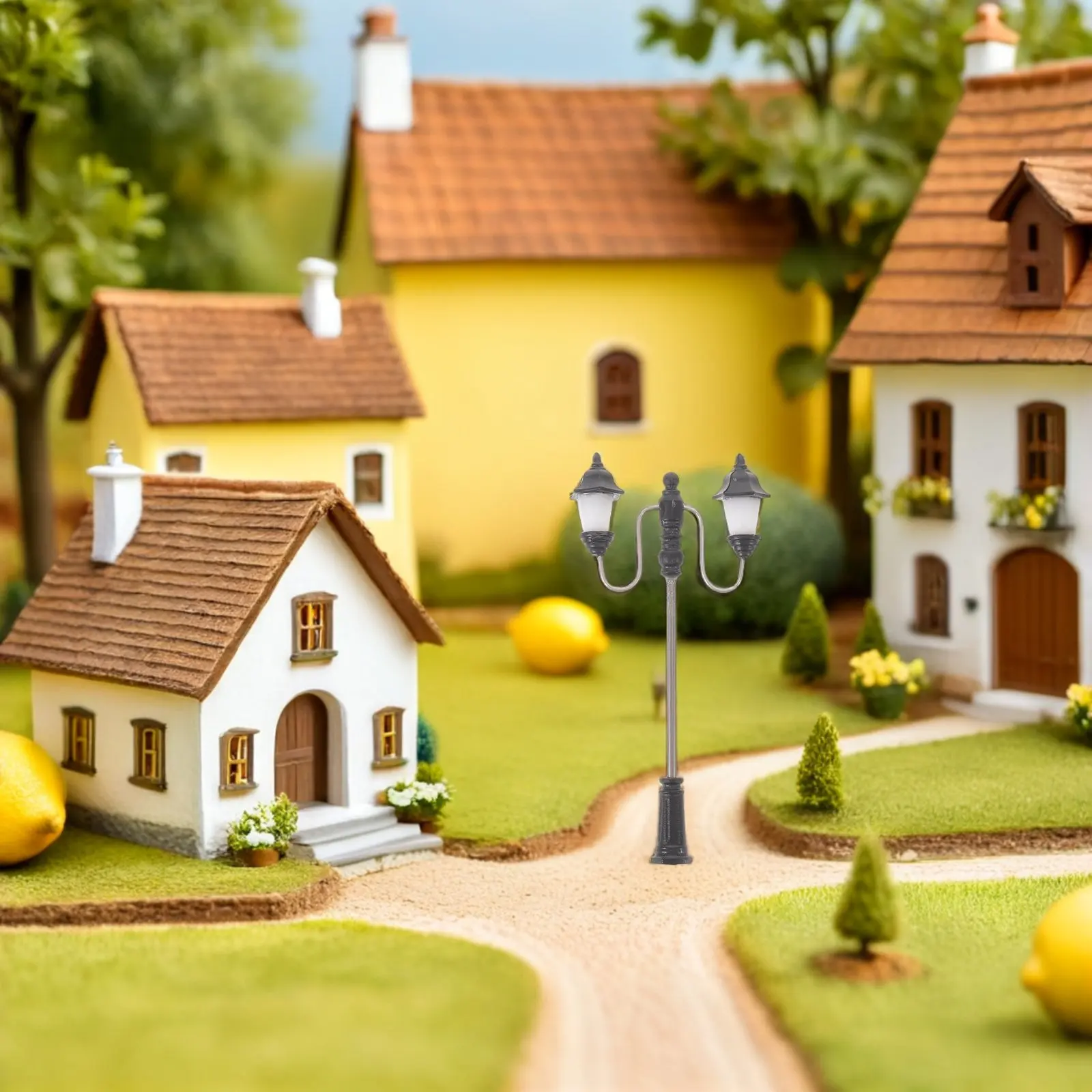 

2Pcs DIY Sand Table Yard Mini Street Lights Set Construction Accessories Sand Table Decoration Landscape Lighting