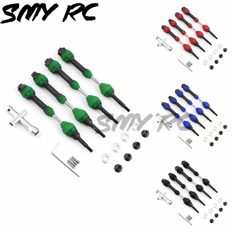 

4 Pcs Front Drive Shaft For 1/10 Traxxas Slash Rustler Hoss Stampede VXL 4X4 RC Car Green