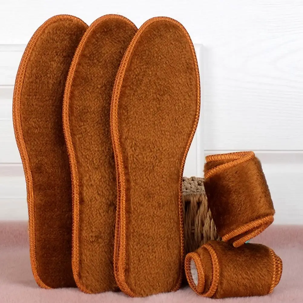 Comfortable Shoe Inserts 3 Pairs Thermal Fleece Lined Insoles Winter Insulated Shoe Cushions Warm Moisture Wicking for Weather