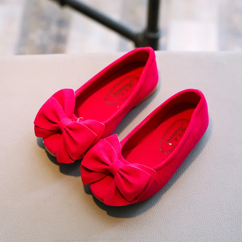 Picture 5: Autumn Girl's Princess Shoes Bowknot Slip-on Sweet Kid's Flat Shoe Solid Colors Anti-slip Fashion Daily Casual Children Shoes