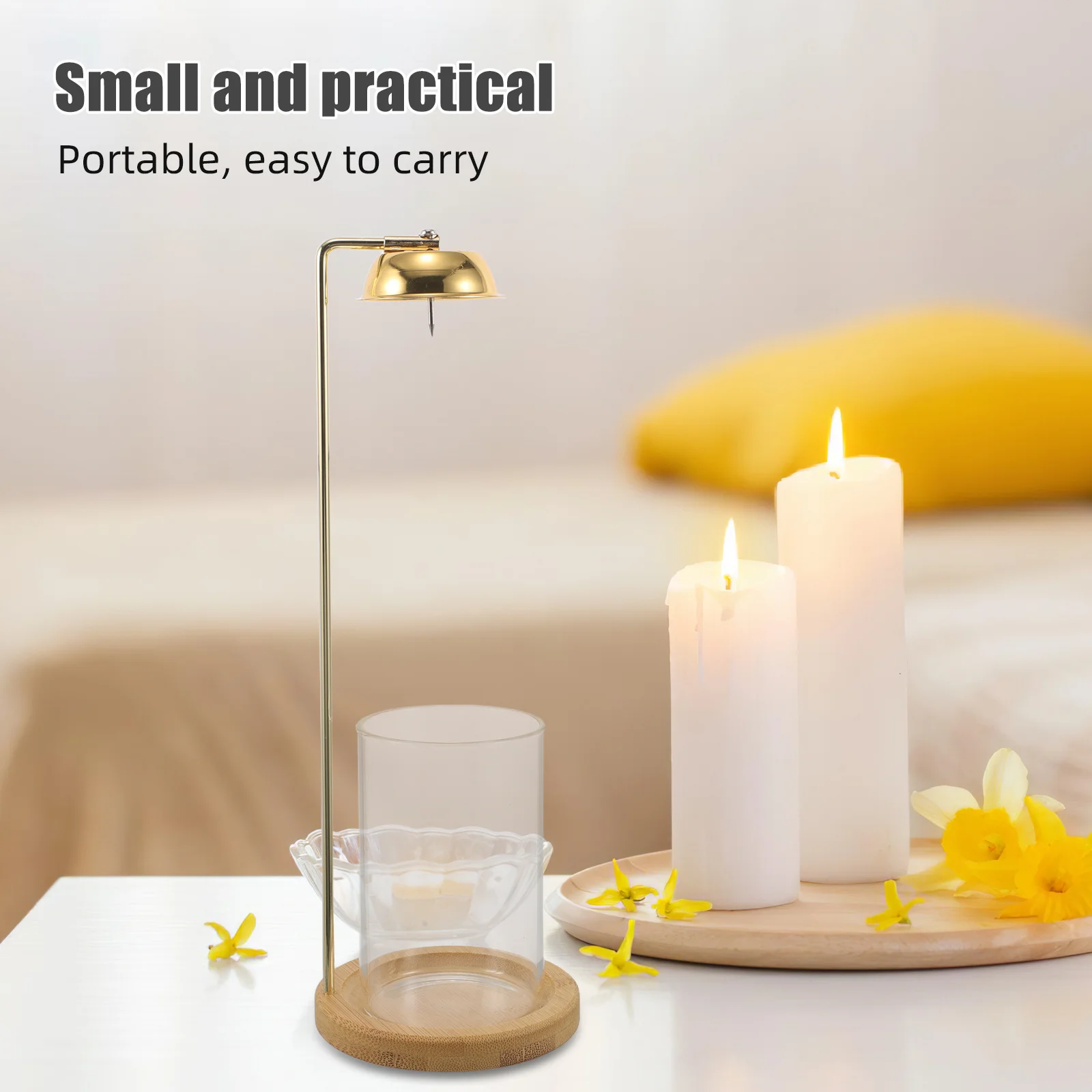 

Moxibustion Stick Burner Holder Upside Down Design Bamboo Iron Glass Base Incense Burner For Sticks Cones Aromatherapy