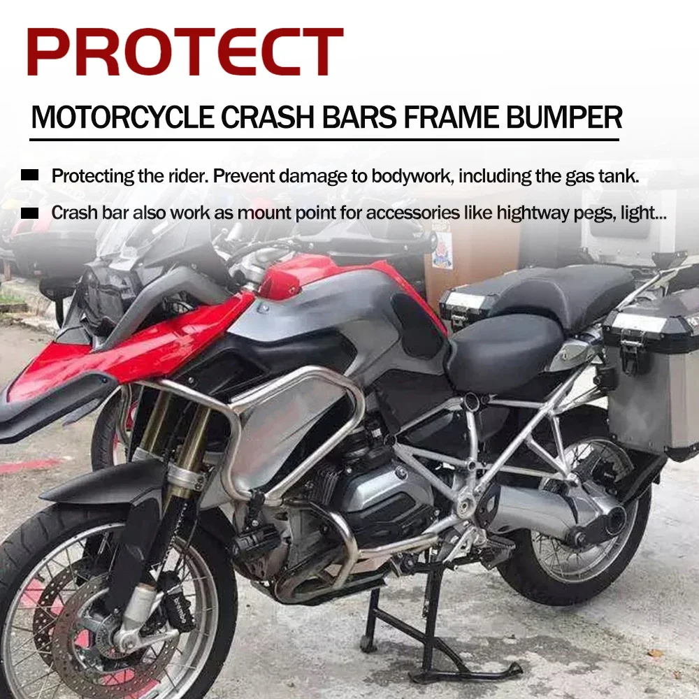 Motorcycle Upper Crash Bars Engine Bumper Guard Tank Protector Protective Frame For BMW R1200GS R1200 GS 2013-2017 2018 R 1200GS