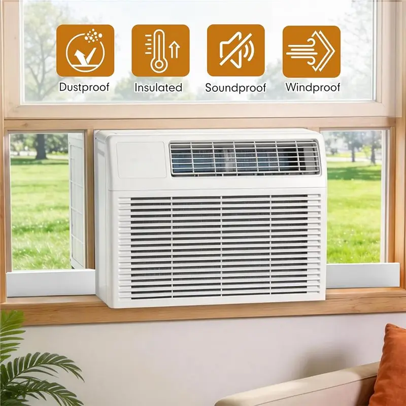 ABKW-Insulation AC Side Foam Panels(2PCS) For U-Shaped Window Air Conditioners- Includes Sealing Tape And Foam Strips